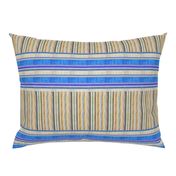 Doll split yard faux linen stripe in blue