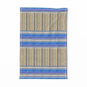 Doll split yard faux linen stripe in blue