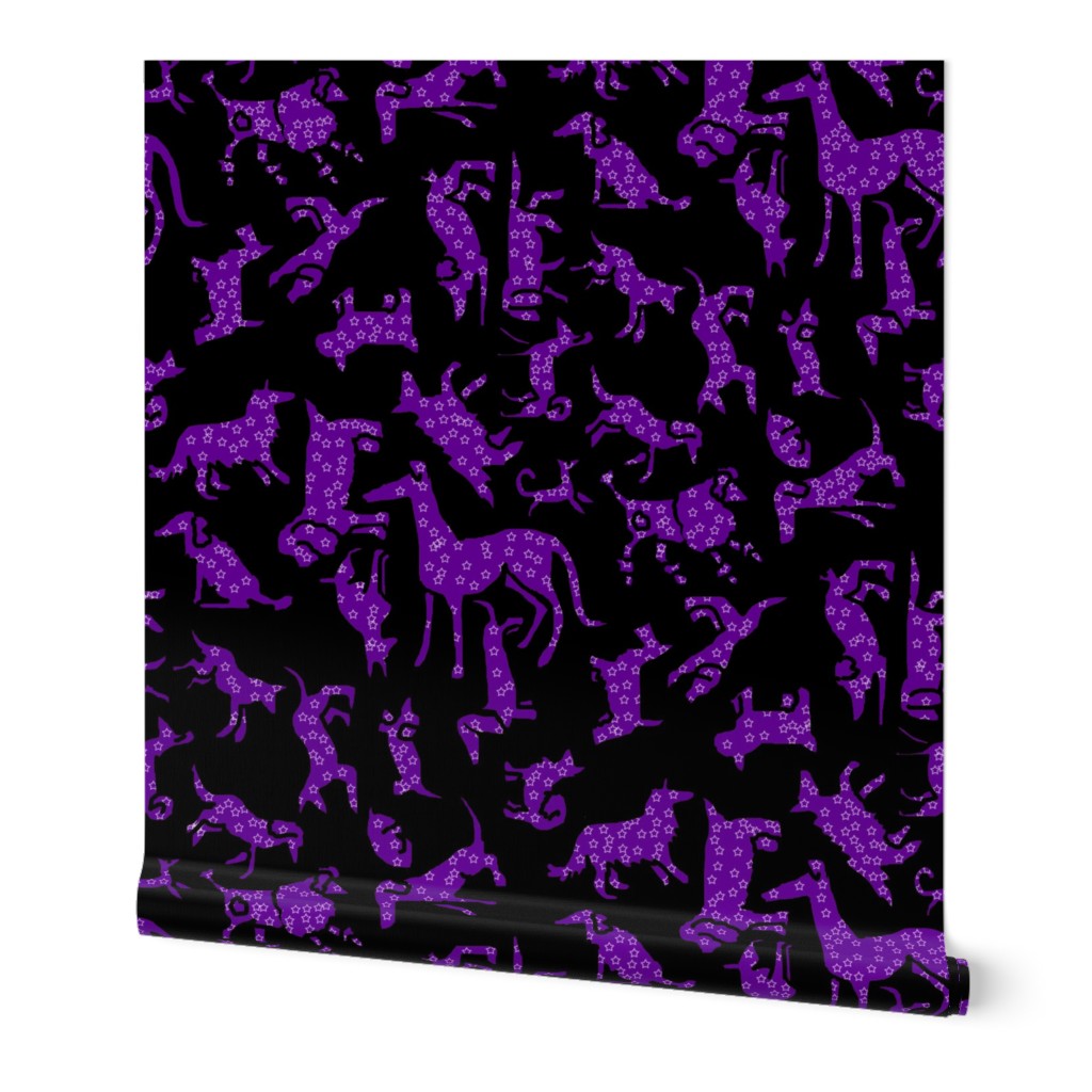 Purple Starry Stencil Dogs