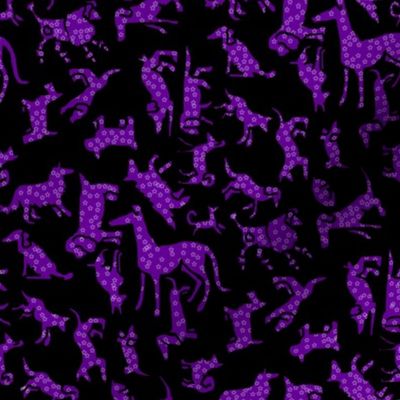 Purple Starry Stencil Dogs