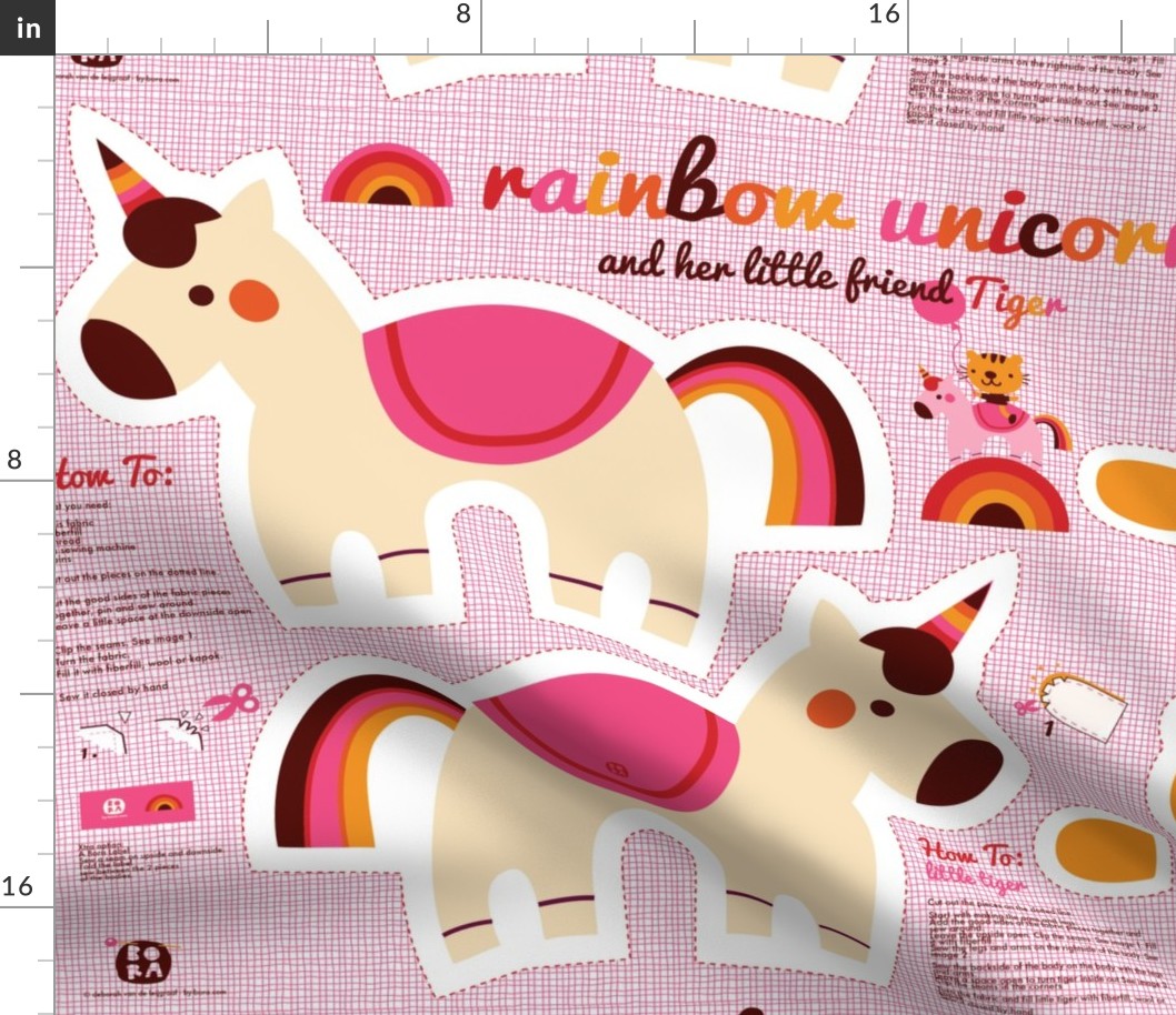 Rainbow unicorn and little tiger