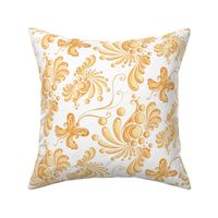 Golden Balls- Large- White Background, Ornate Swirly Butterflies, Designs