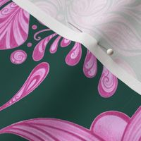 Purple Pretties- Large- Green Background, Flower Bud Designs