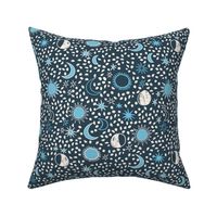 Sun, Moon, Stars - Parisian Blue/Soft Blue/White by Andrea Lauren