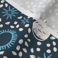 Sun, Moon, Stars - Parisian Blue/Soft Blue/White by Andrea Lauren