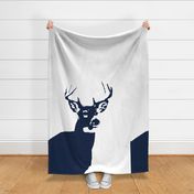 Large Buck Crib Sheet // Navy