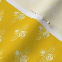 Baby Bee White on Yellow 