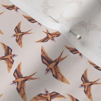 Swallows in Copper Peach on Vanilla, Smaller