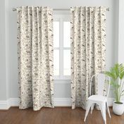 Spring Woodland Toile (sepia pink /linen) LRG