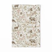 Spring Woodland Toile (sepia pink /linen) LRG