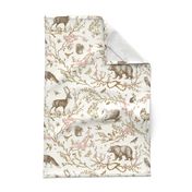 Spring Woodland Toile (sepia pink /linen) LRG