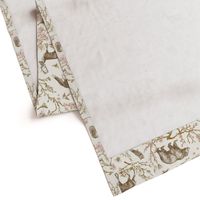 Spring Woodland Toile (sepia pink /linen) LRG