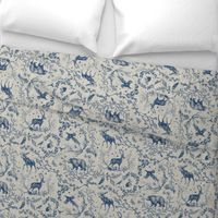 Winter Woodland Toile (navy) LRG