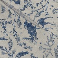 Winter Woodland Toile (navy) LRG