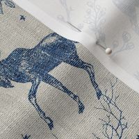 Winter Woodland Toile (navy) LRG