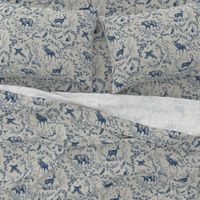 Winter Woodland Toile (navy) LRG