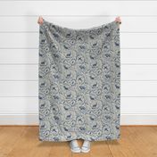 Winter Woodland Toile (navy) LRG