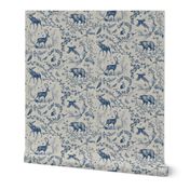 Winter Woodland Toile (navy) LRG