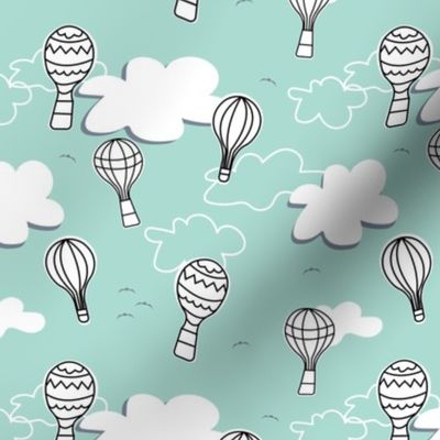 Mint & Gray Hot Air Balloons