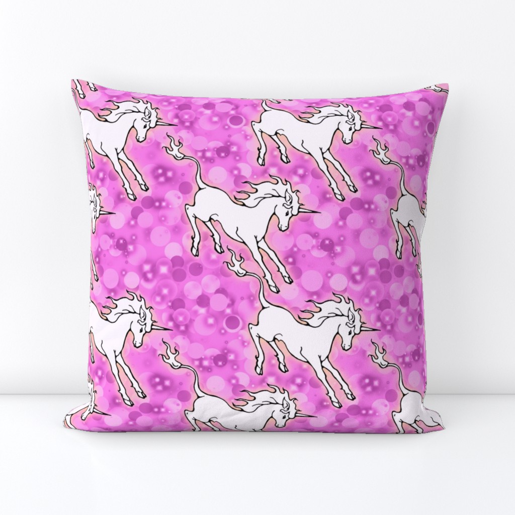 Frolicking Unicorns in Pink