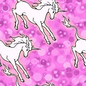 Frolicking Unicorns in Pink