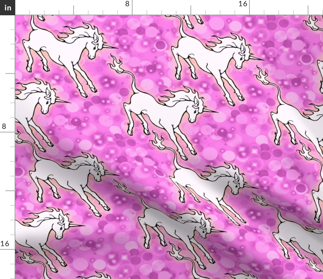 Frolicking Unicorns in Pink