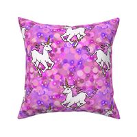 galloping unicorns, pink and purple