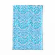 Sea grasses in bright blues on linen weave by Su_G_©SuSchaefer