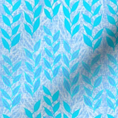 Sea grasses in bright blues on linen weave by Su_G_©SuSchaefer