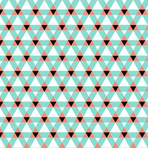 Triangulations   v2   -Coral+Mint+Black+White