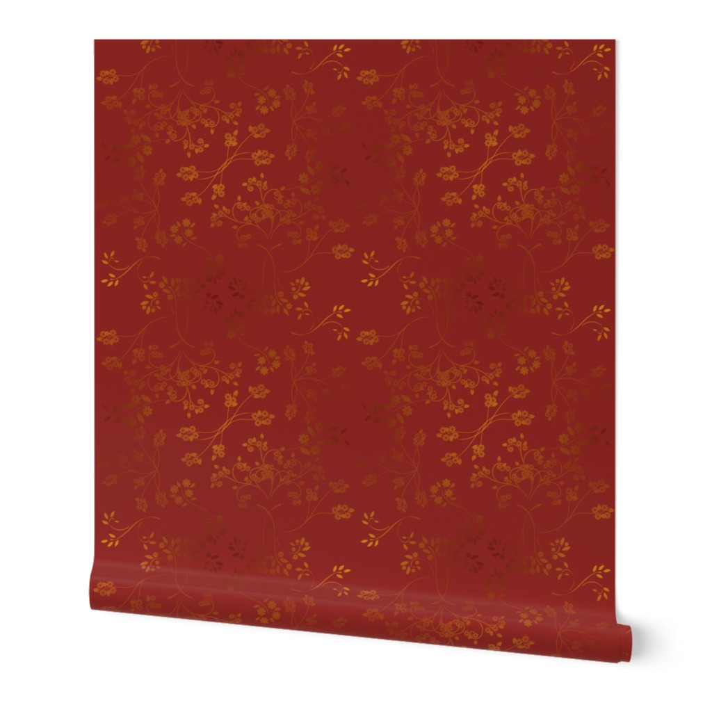 Abstract Floral Red