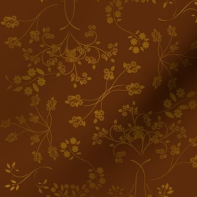 Abstract Floral in Brown