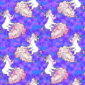 purple blue misty unicorns