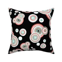 Ecliptic Black, white, Mint and Coral Swirls