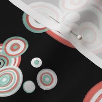 Ecliptic Black, white, Mint and Coral Swirls