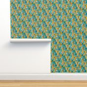 modernist cats teal 