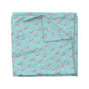 Geometric summer flamingo beach theme in aqua and pink