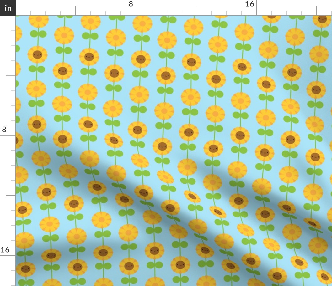 Kawaii Sunflower Stripe (Blue)