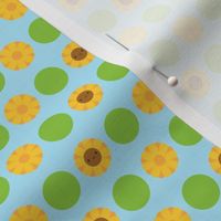 Kawaii Sunflower Polka Dots (Blue)