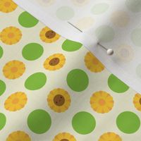 Kawaii Sunflower Polka Dots (Cream)