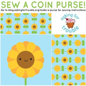 Sunflower Coin Purse - Cut & Sew Pattern