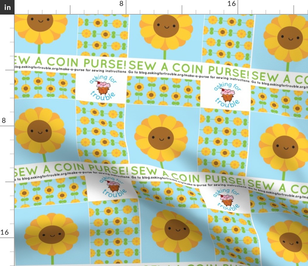 Sunflower Coin Purse - Cut & Sew Pattern