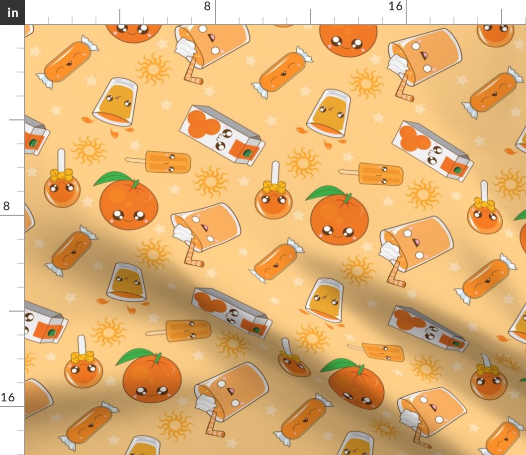 Với kiểu dáng đáng yêu cùng những họa tiết trái cam tươi sáng, vải Kawaii Orange Palooza chắc chắn sẽ làm bạn say đắm ngay lần đầu tiên. Sử dụng vải này để tạo ra những sản phẩm thời trang, phòng ngủ hay gối ôm đều sẽ mang đến cảm giác thư giãn, dễ chịu, tươi mới cho bạn.