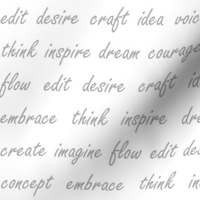 Words of Inspiration Grey Fat Quarter