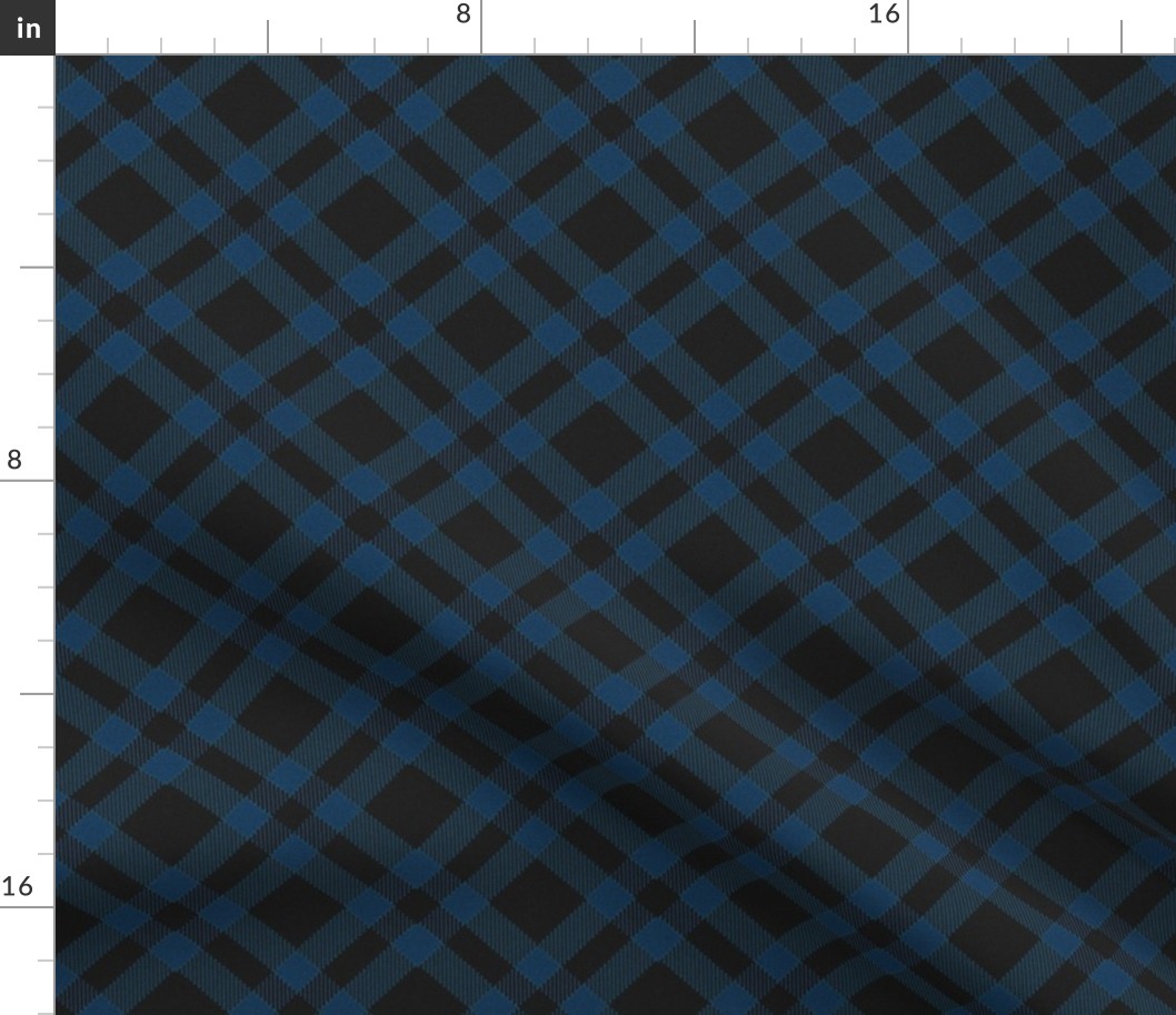 Blue and Charcoal Plaid