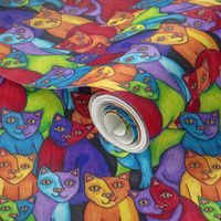 Rainbow Cubist Cats