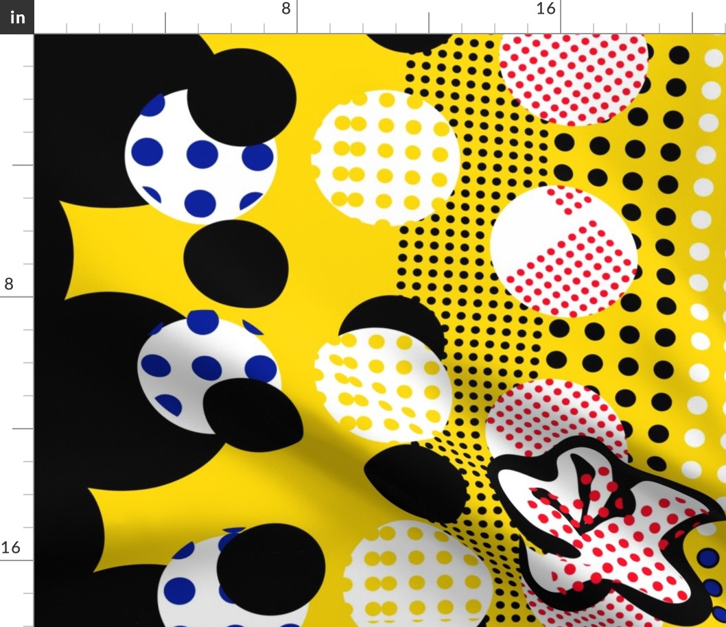 Popart dots and flowers
