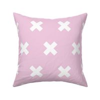 White Criss Cross on Soft Pink