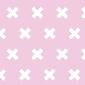 White Criss Cross on Soft Pink