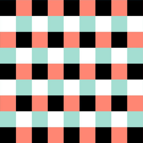 Coral and Mint Graphic block 